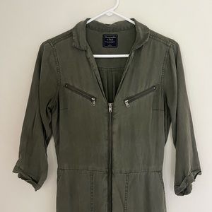A&F Apparel | 3/4 Sleeve Army Green Jumpsuit | Color: Army Green | Size: S